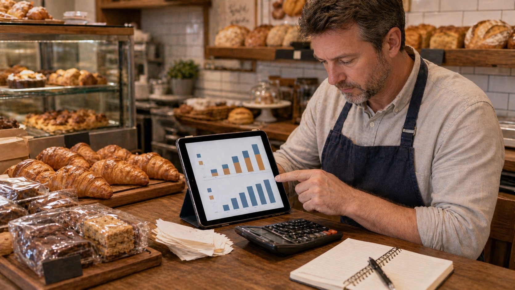 UK bakery net price, VAT-inclusive price, waste, and sellable yield dashboard