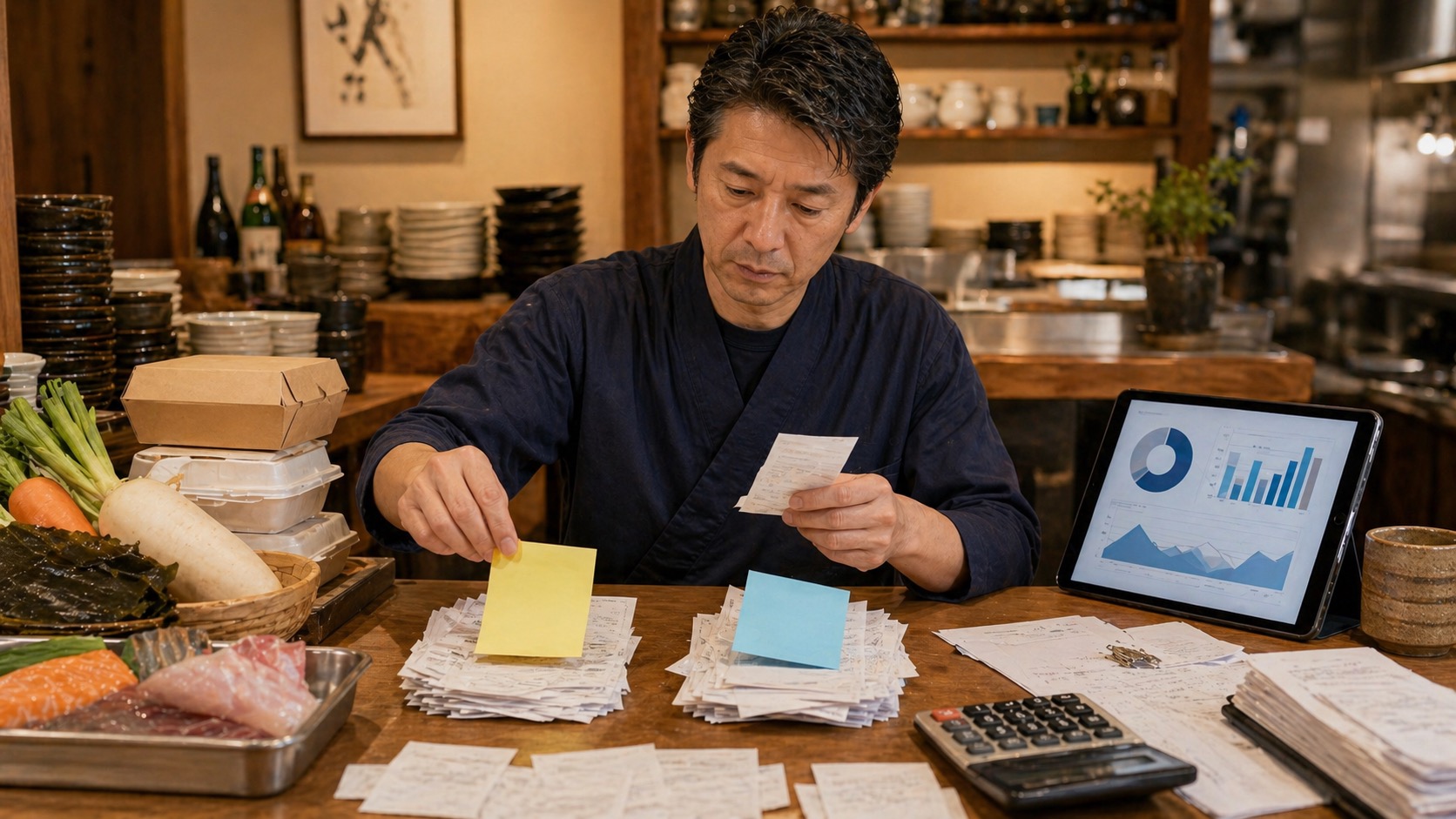 飲食店の費用を変動費と固定費に分けるための会計ワークスペース